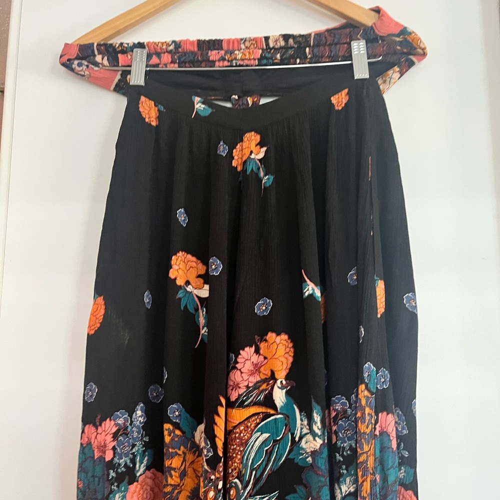 FREE PEOPLE Floral Strapless Bali Birds of Paradise Wide-Leg Jumpsuit EUC - Picture 6 of 11